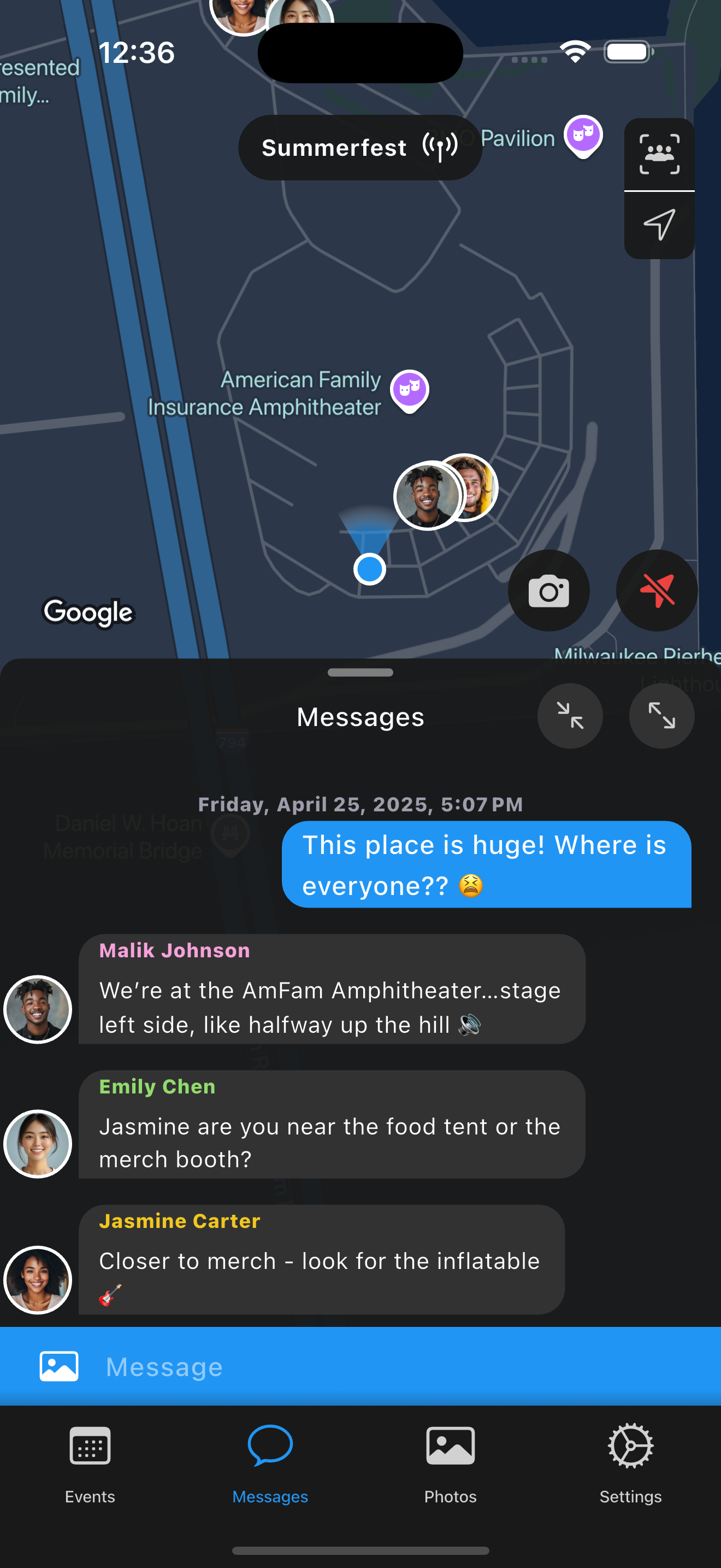 Messages Screen